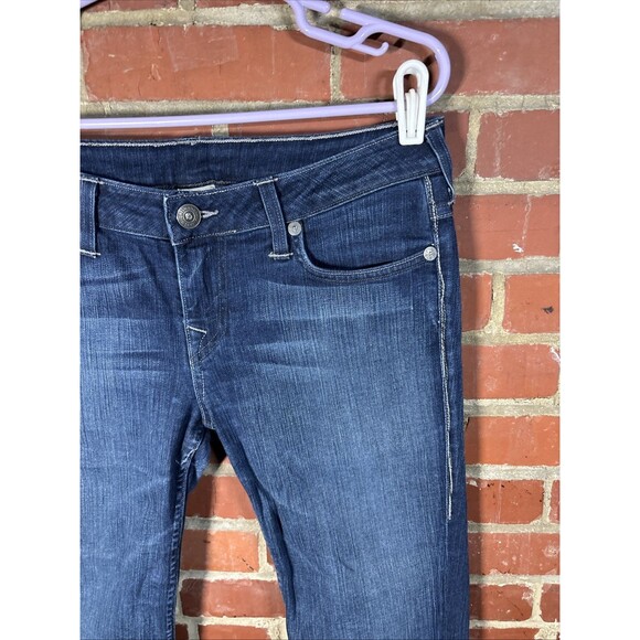 True Religion Becky Blue Zip Fly Jeans Stretch USA Made Women's 31, Real 34x32.5 - Picture 3 of 9